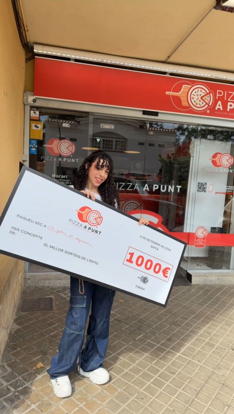 La Patrícia guanya 1000€ amb Pizza a Punt